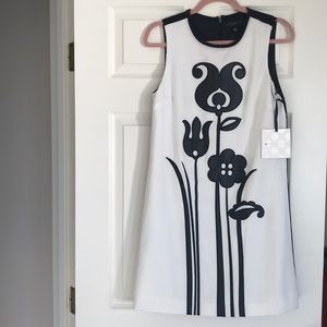 Victoria Beckham Black and White Retro Mini Dress